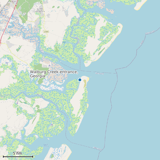 Map of Walburg Creek entrance, Georgia Tide Prediction Station