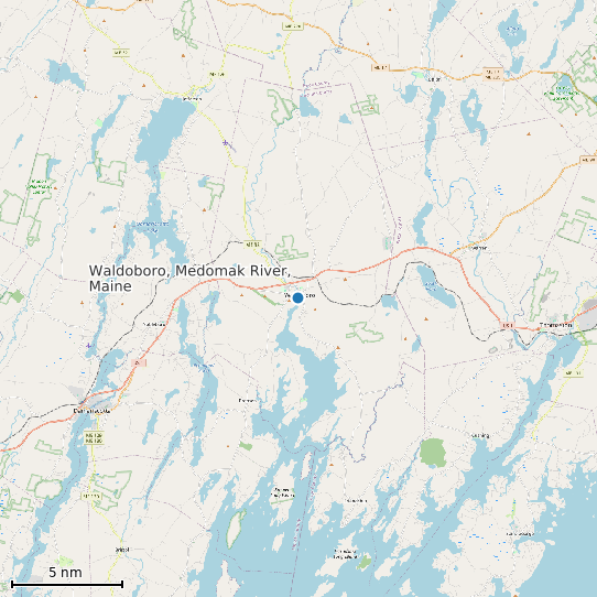 Map of Waldoboro, Medomak River, Maine Tide Prediction Station