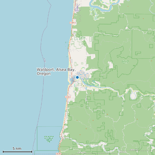 Map of Waldport, Alsea Bay, Oregon Tide Prediction Station