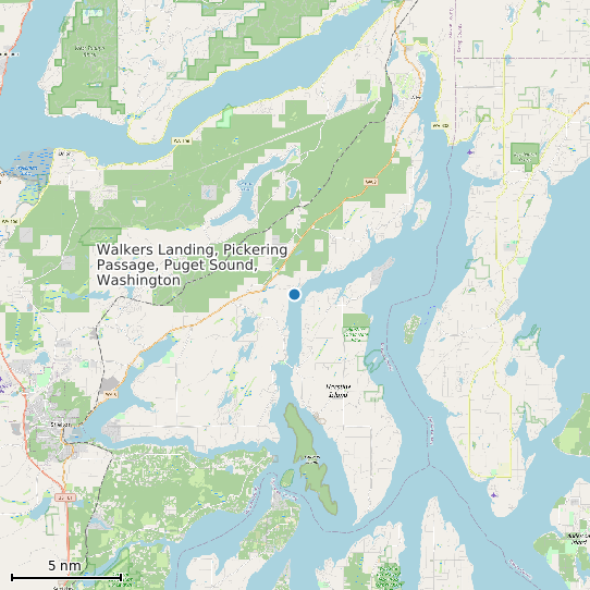 Map of Walkers Landing, Pickering Passage, Puget Sound, Washington Tide Prediction Station