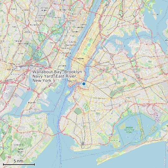 Map of Wallabout Bay, Brooklyn Navy Yard, East River, New York Tide Prediction Station