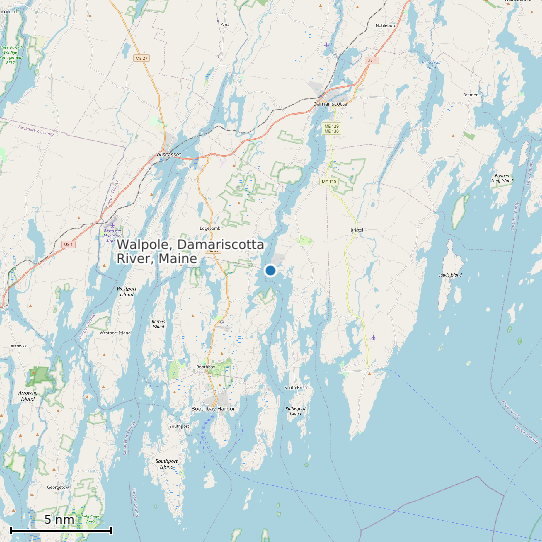 Map of Walpole, Damariscotta River, Maine Tide Prediction Station