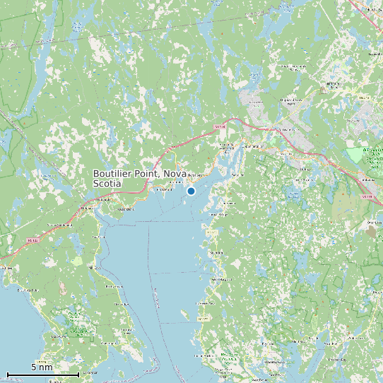 Map of Boutilier Point, Nova Scotia Tide Prediction Station
