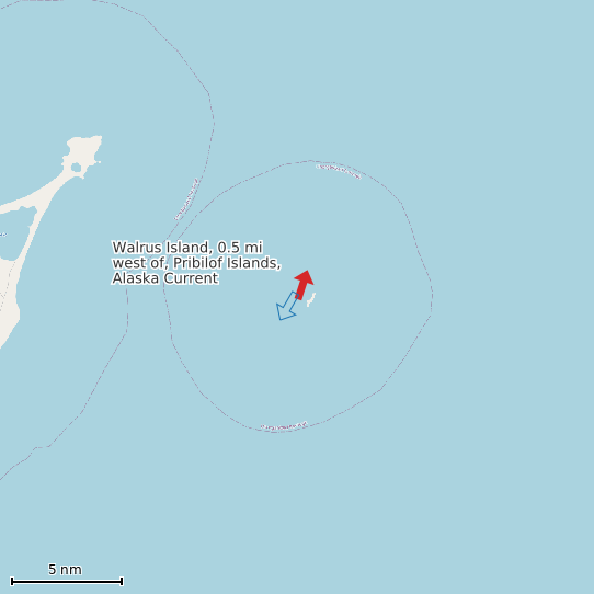 Map of Walrus Island, 0.5 mi west of, Pribilof Islands, Alaska Current Prediction Station