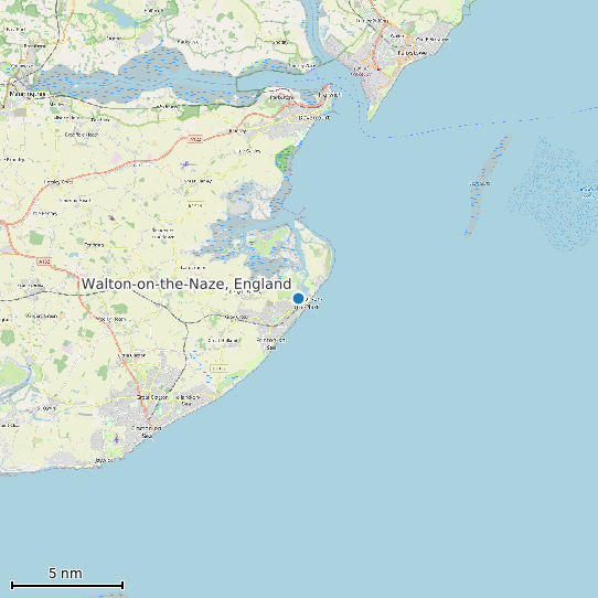 Map of Walton-on-the-Naze, England Tide Prediction Station