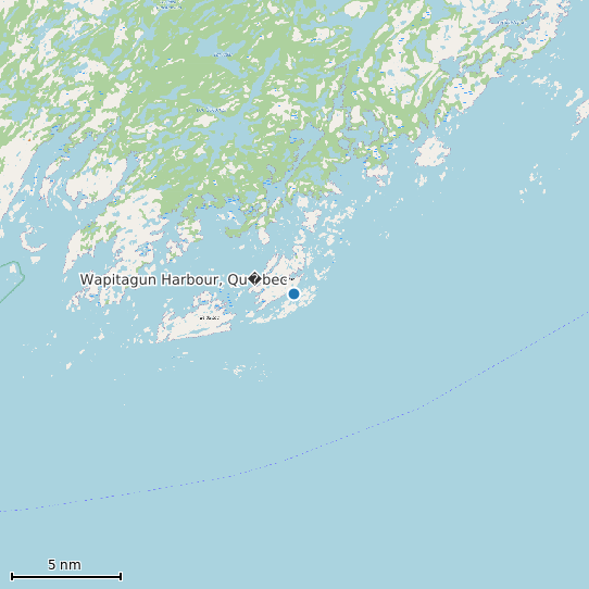 Map of Wapitagun Harbour, Qu�bec Tide Prediction Station