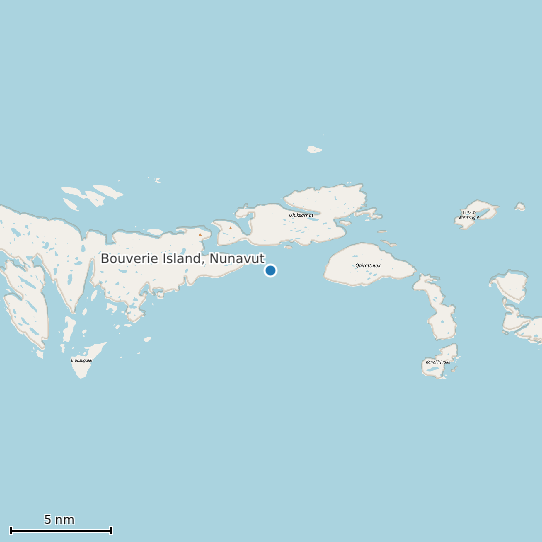 Map of Bouverie Island, Nunavut Tide Prediction Station