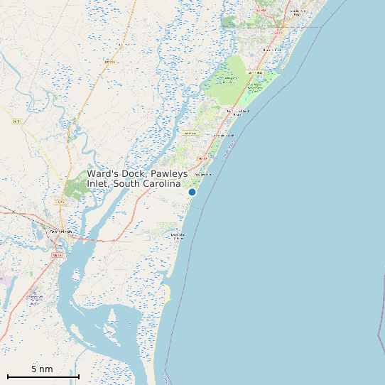 Map of Ward's Dock, Pawleys Inlet, South Carolina Tide Prediction Station
