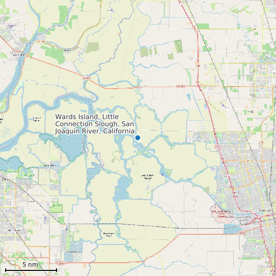 Map of Wards Island, Little Connection Slough, San Joaquin River, California Tide Prediction Station