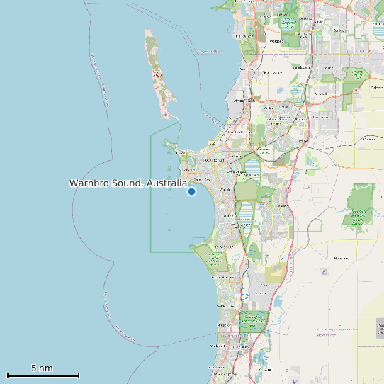 Map of Warnbro Sound, Australia Tide Prediction Station