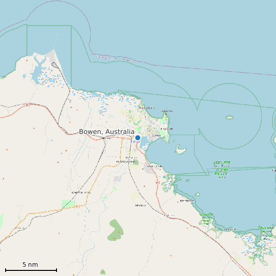 Map of Bowen, Australia Tide Prediction Station
