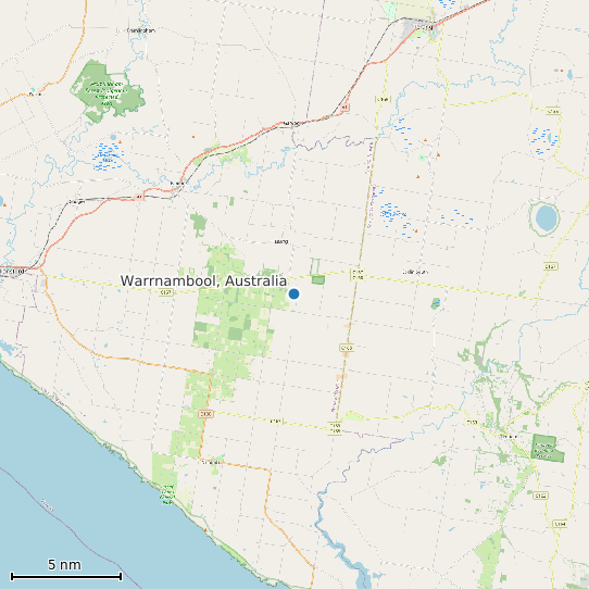 Map of Warrnambool, Australia Tide Prediction Station