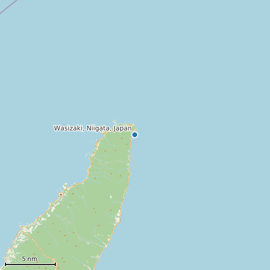 Map of Wasizaki, Niigata, Japan Tide Prediction Station