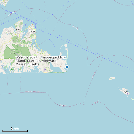 Map of Wasque Point, Chappaquiddick Island, Martha's Vineyard, Massachusetts Tide Prediction Station