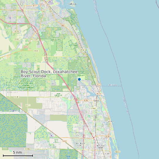 Map of Boy Scout Dock, Loxahatchee River, Florida Tide Prediction Station