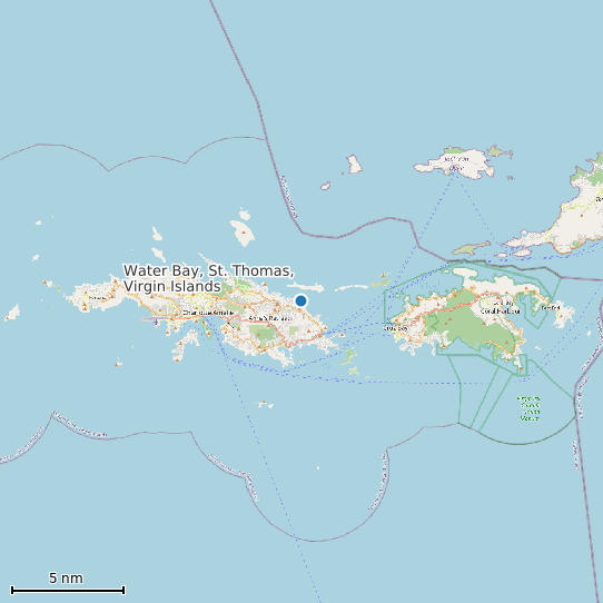 Map of Water Bay, St. Thomas, Virgin Islands Tide Prediction Station