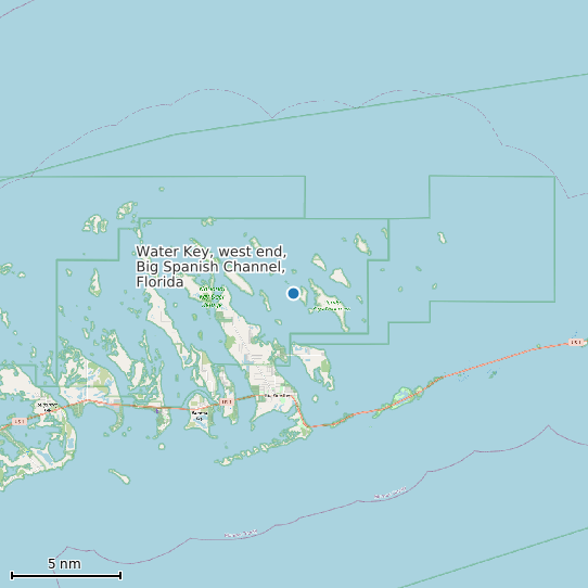 Map of Water Key, west end, Big Spanish Channel, Florida Tide Prediction Station