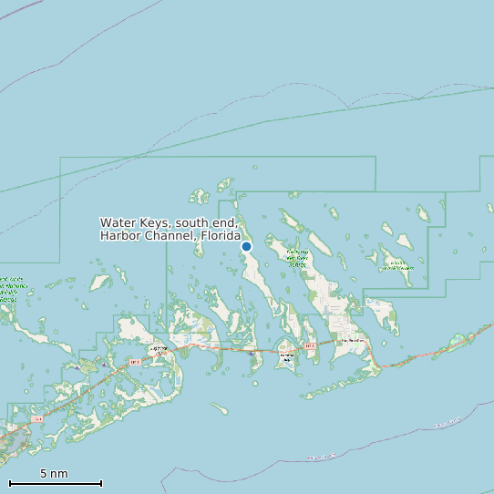 Map of Water Keys, south end, Harbor Channel, Florida Tide Prediction Station