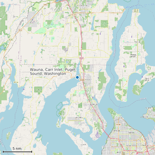 Map of Wauna, Carr Inlet, Puget Sound, Washington Tide Prediction Station