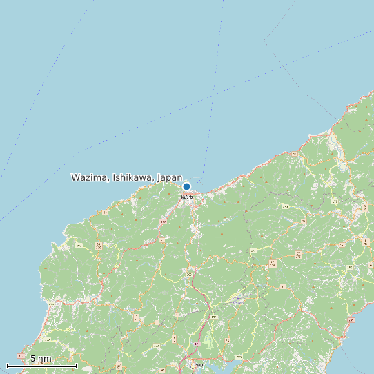 Map of Wazima, Ishikawa, Japan Tide Prediction Station
