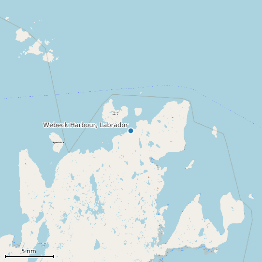 Map of Webeck Harbour, Labrador Tide Prediction Station
