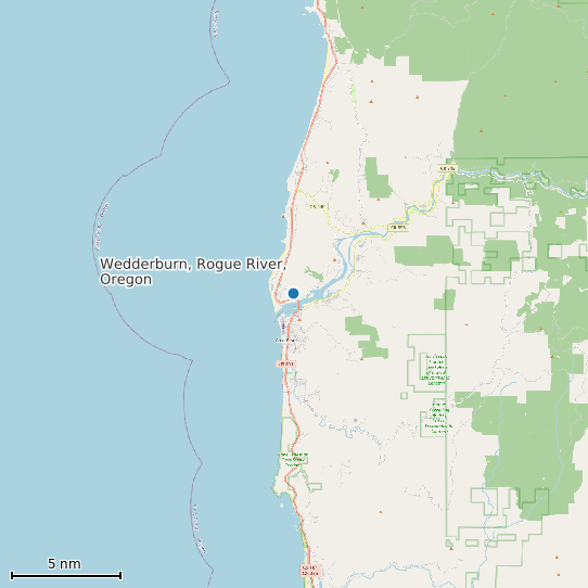 Map of Wedderburn, Rogue River, Oregon Tide Prediction Station