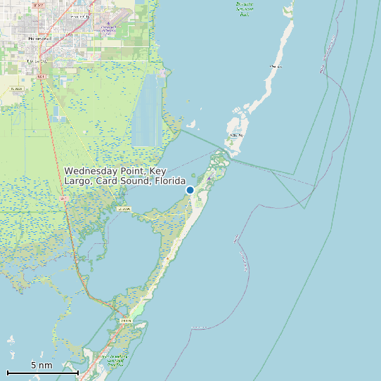 Map of Wednesday Point, Key Largo, Card Sound, Florida Tide Prediction Station