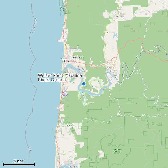 Map of Weiser Point, Yaquina River, Oregon Tide Prediction Station