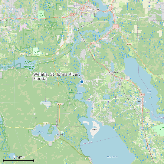 Map of Welaka, St. Johns River, Florida Tide Prediction Station
