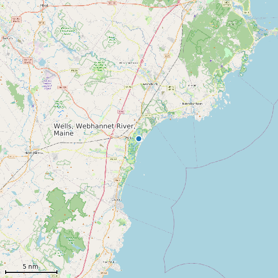 Map of Wells, Webhannet River, Maine Tide Prediction Station