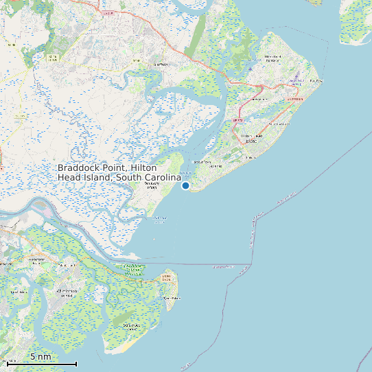 Map of Braddock Point, Hilton Head Island, South Carolina Tide Prediction Station