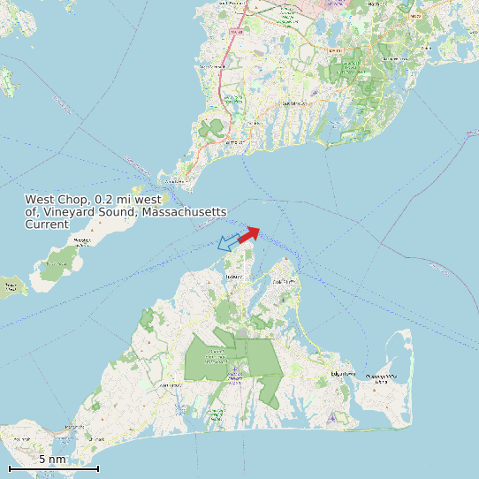Map of West Chop, 0.2 mi west of, Vineyard Sound, Massachusetts Current Prediction Station