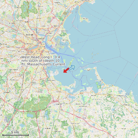 Map of West Head, Long I., 0.4 nmi south of (depth 10 ft), Massachusetts Current Prediction Station