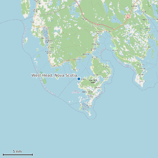 Map of West Head, Nova Scotia Tide Prediction Station