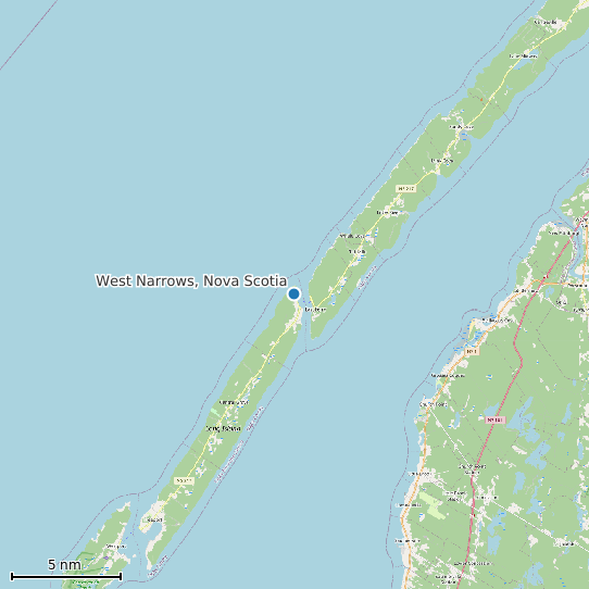 Map of West Narrows, Nova Scotia Tide Prediction Station