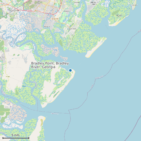 Map of Bradley Point, Bradley River, Georgia Tide Prediction Station