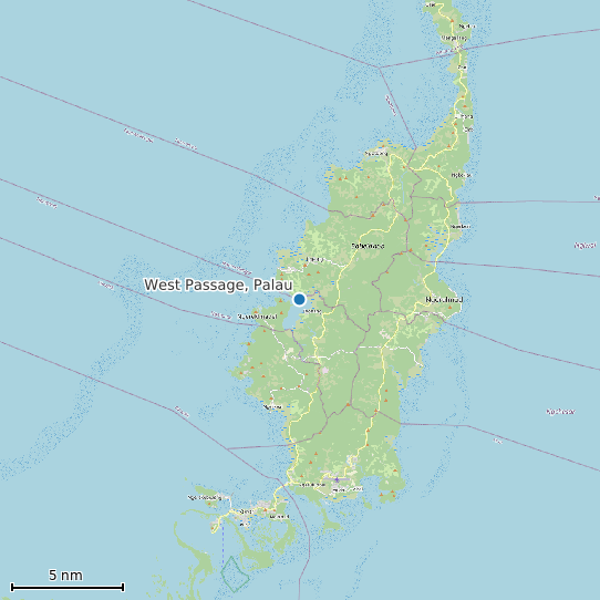 Map of West Passage, Palau Tide Prediction Station