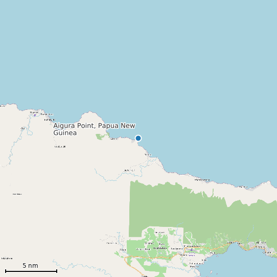 Map of Aigura Point, Papua New Guinea Tide Prediction Station
