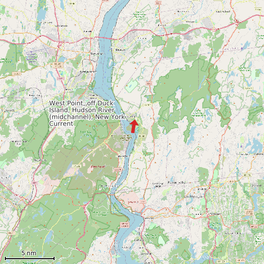 Map of West Point, off Duck Island, Hudson River (midchannel), New York Current Prediction Station