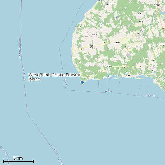 Map of West Point, Prince Edward Island Tide Prediction Station