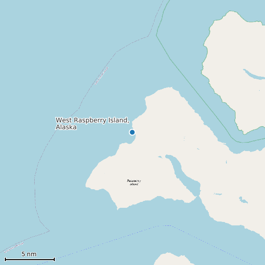 Map of West Raspberry Island, Alaska Tide Prediction Station