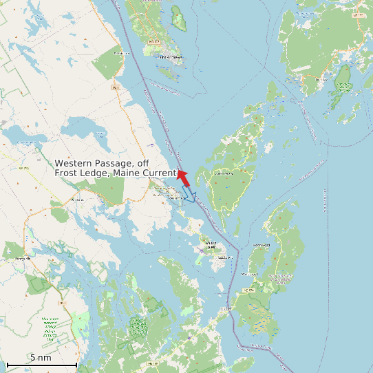 Map of Western Passage, off Frost Ledge, Maine Current Prediction Station