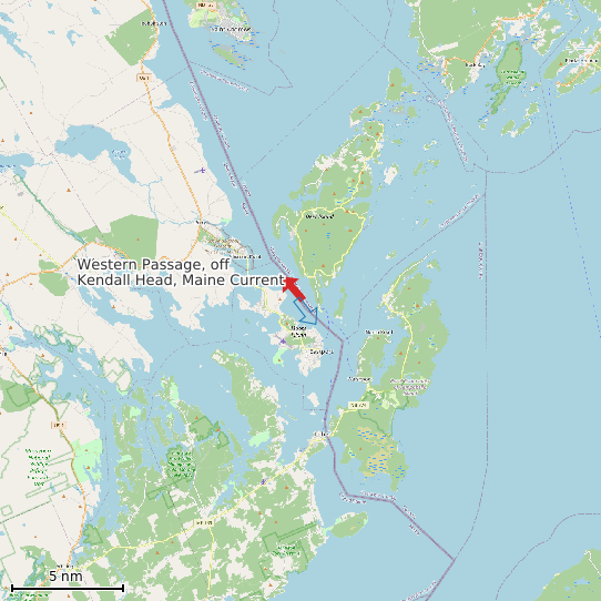 Map of Western Passage, off Kendall Head, Maine Current Prediction Station