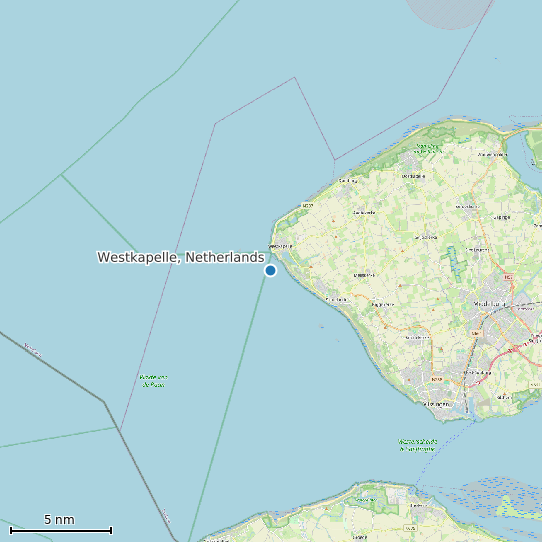 Map of Westkapelle, Netherlands Tide Prediction Station