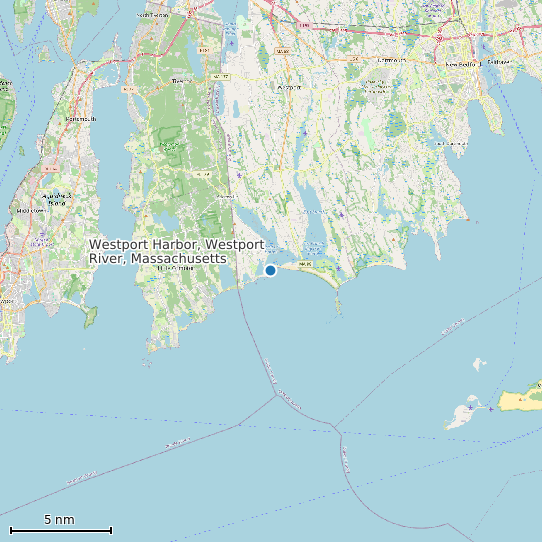 Map of Westport Harbor, Westport River, Massachusetts Tide Prediction Station