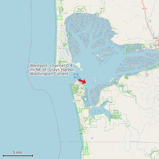 Map of Westport, channel 0.4 mi NE of, Grays Harbor, Washington Current Prediction Station