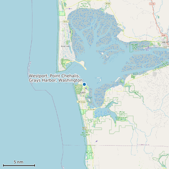 Map of Westport, Point Chehalis, Grays Harbor, Washington Tide Prediction Station