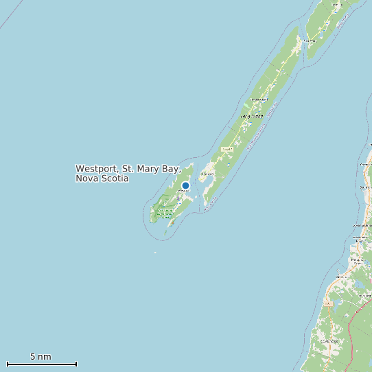 Map of Westport, St. Mary Bay, Nova Scotia Tide Prediction Station