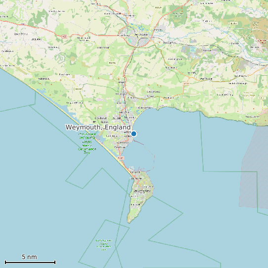 Map of Weymouth, England Tide Prediction Station