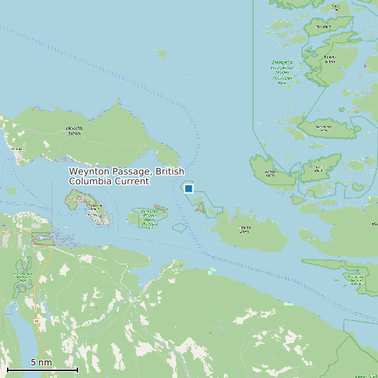 Map of Weynton Passage, British Columbia Current Prediction Station